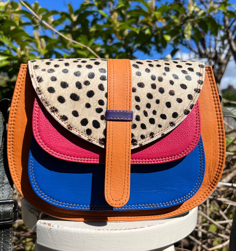 Image of Medium Multi Coloured Saddle #CS3