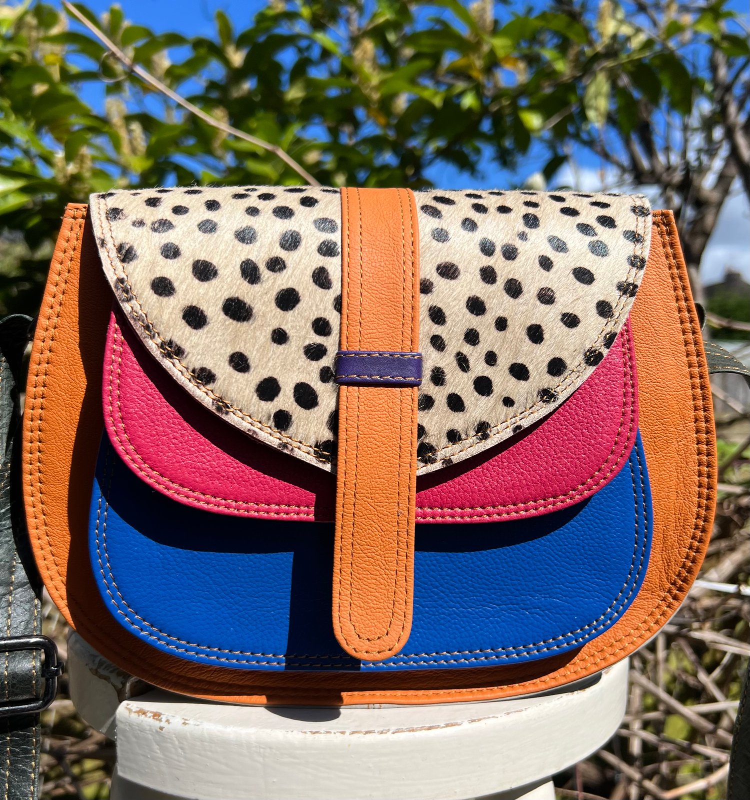 Image of Medium Multi Coloured Saddle #CS3