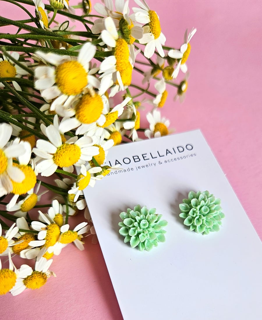 Image of Pendientes DAHLIA - Verde agua 