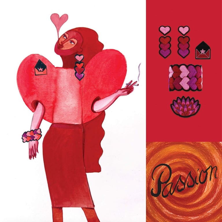 PAIRE DE BOUCLES D'OREILLES COEURS GRENADINE Image 5