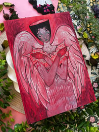 Image 2 of Red angel original A4 painting 