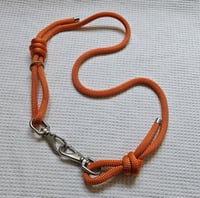 Image 4 of Handmade XL denim bum bag – double orange zip, red gingham lining