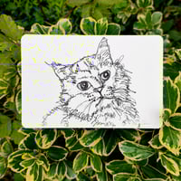 Image 3 of One Line Pet Drawing Commission (10x15cm)
