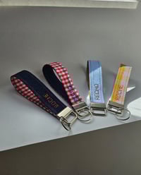 Image 2 of Personalised key ring / bag strap with 1 name / word embroidered