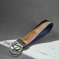 Image 3 of Personalised key ring / bag strap with 1 name / word embroidered