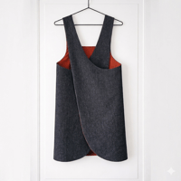 Image 1 of Reversible Japanese-style apron in heavy-weight denim One size fits all