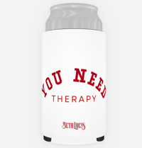 Image 1 of PRE-ORDER // Red on White 'What I Deserved' Lyric Stubby Cooler