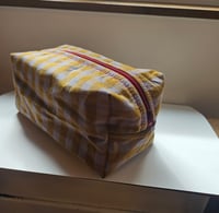 Image 3 of Toiletry bag, pouch or sewing kit, makeup or supply bag made from Oeko-Tex-certified Vichy fabric 
