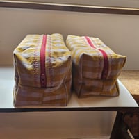 Image 4 of Toiletry bag, pouch or sewing kit, makeup or supply bag made from Oeko-Tex-certified Vichy fabric 