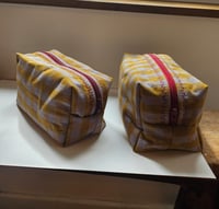 Image 1 of Toiletry bag, pouch or sewing kit, makeup or supply bag made from Oeko-Tex-certified Vichy fabric 