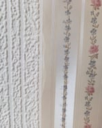 1980s Vintage Striped Wallpaper Rolls - Ditsy Floral Stripes Flowers Rose 90s - (Set of 2 & 3 Rolls) thumbnail 17