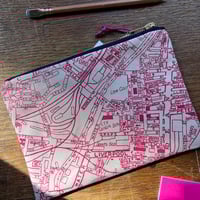 Image 2 of Salford Vintage Map Screenprinted Fabric Pouch Purse