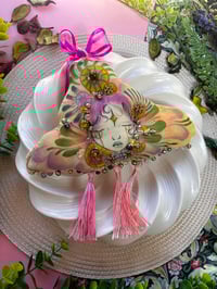 Image 1 of Peach original mini textile piece 