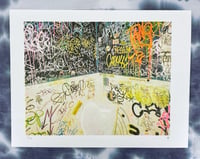 Image 1 of Half Moon Bathroom, Hudson, NY 2025 – risograph print