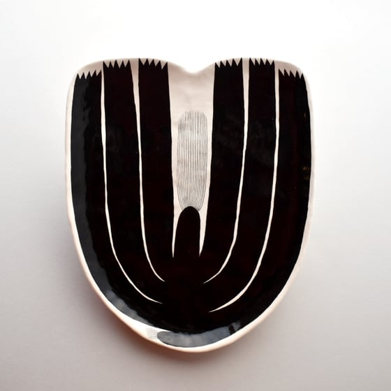 Image of Black Flower Plate