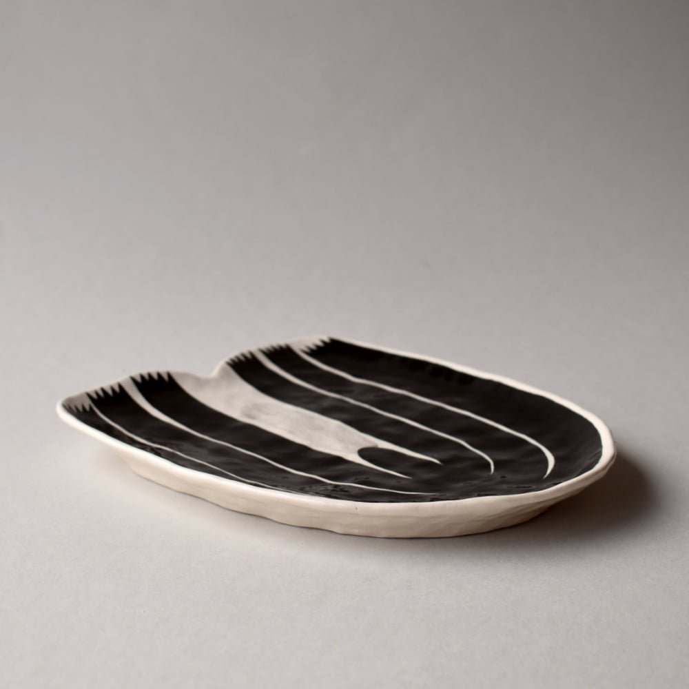 Image of Black Flower Plate