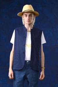 Image 1 of Clayton Gilet linen - French Blue 