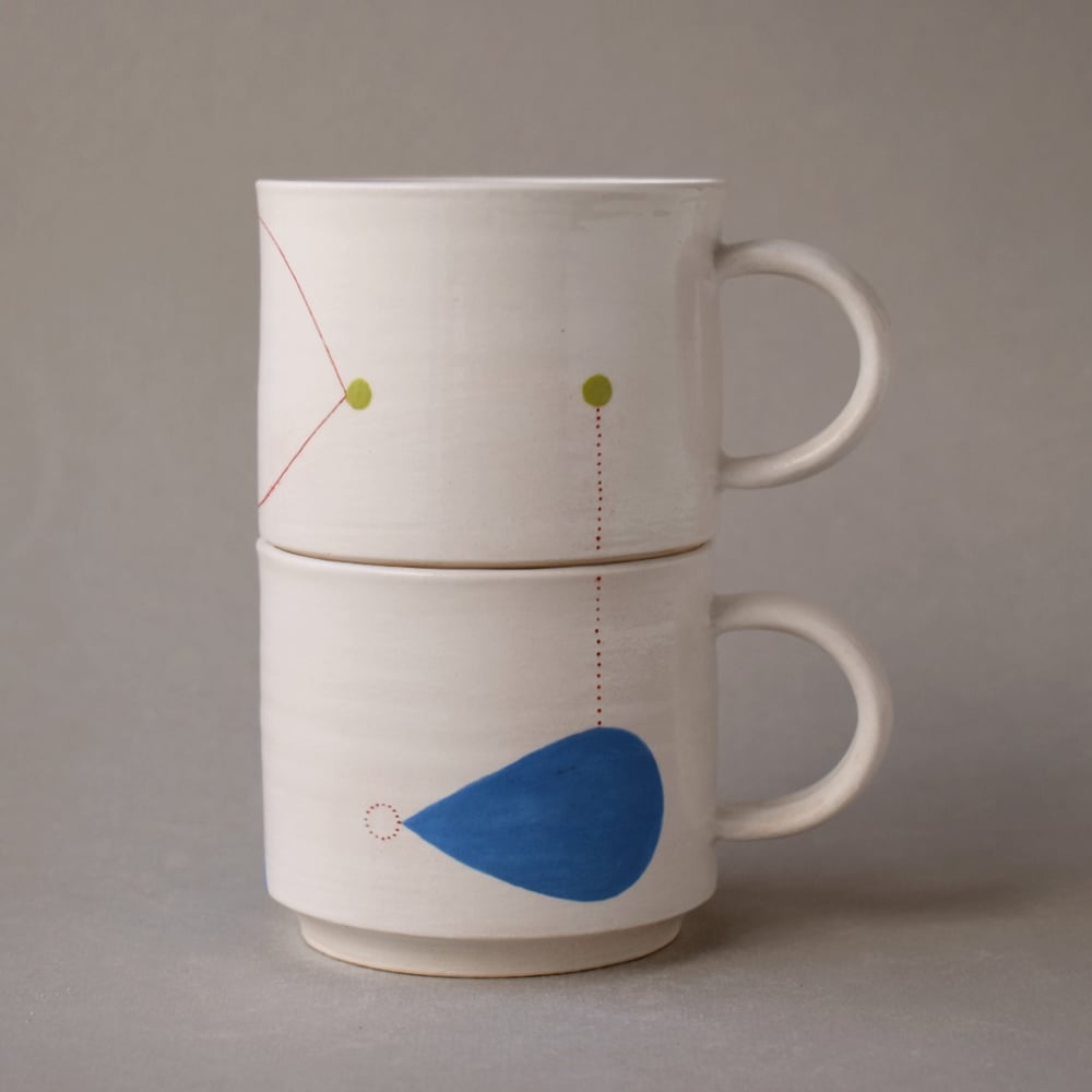 Image of Blue/Green dot  Stacking Cups