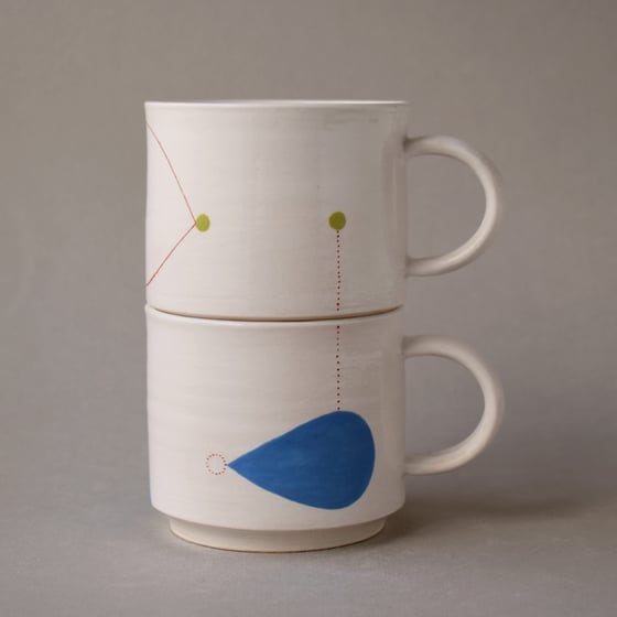 Image of Blue/Green dot  Stacking Cups