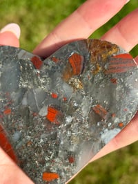 Image 7 of African Bloodstone Heart on Stand