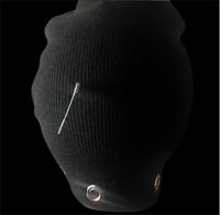 Image 3 of Black Grommet Safety Pin Beanie