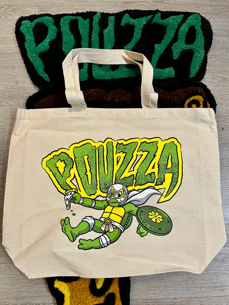 Image de Pouzza " Turtles " Tote Bag / Sac réutilisable en canvas ( Pouzza 14 Collection )
