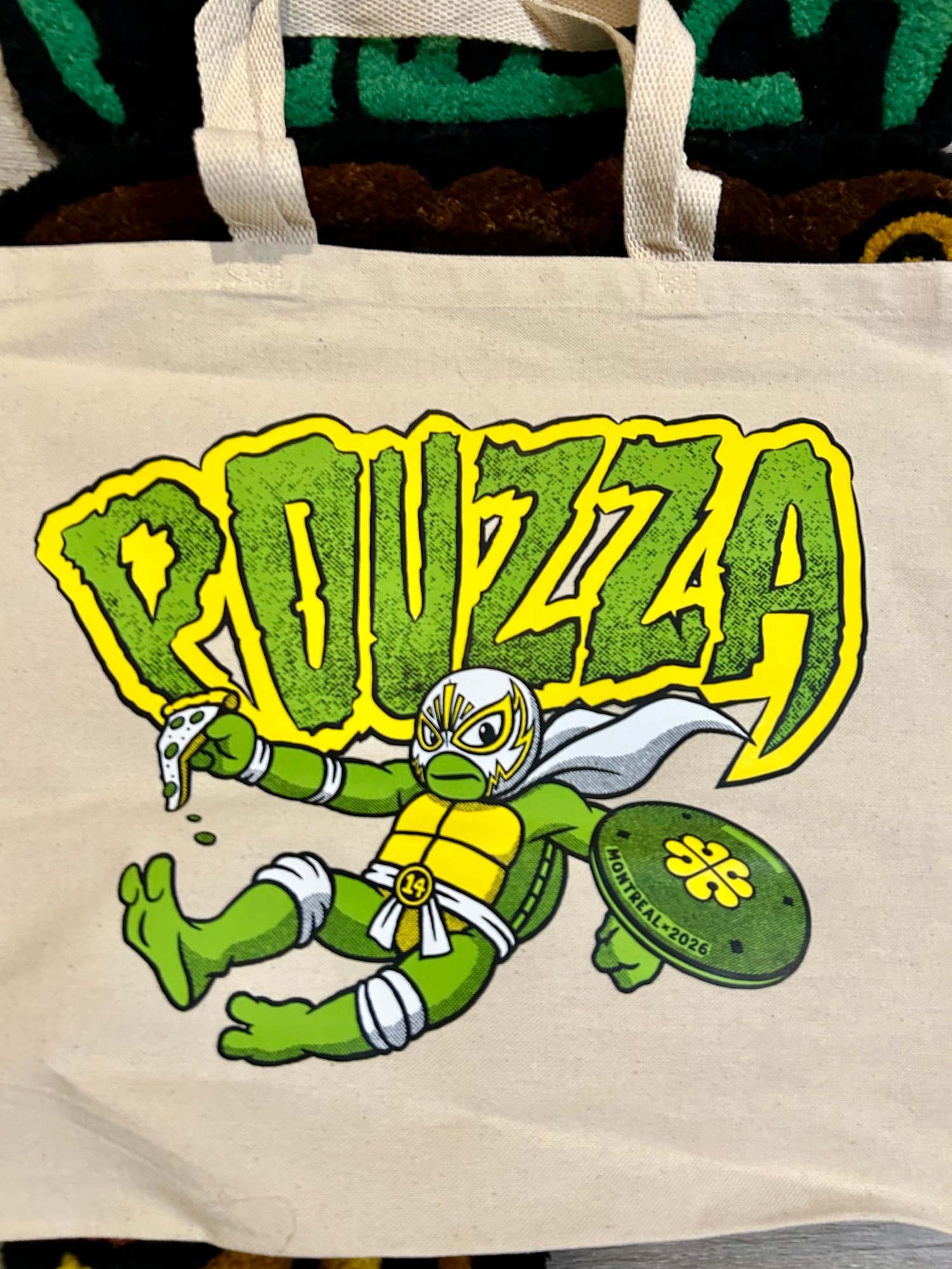 Image of Pouzza " Turtles " Tote Bag / Sac réutilisable en canvas ( Pouzza 14 Collection )
