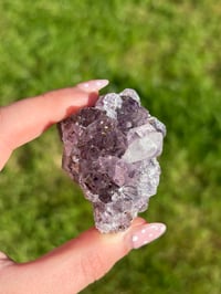 Image 2 of Amethyst Cluster x Calcite Inclusion