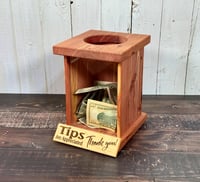 Image 1 of Tip Box - Eastern Red Cedar - Tip Jar - Charity Box - Donation Box
