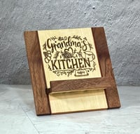 Image 1 of Grandma's Kitchen Cookbook Stand with Magnetic Fold-Away Design