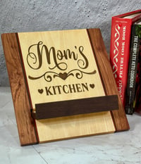 Image 1 of Mom's Kitchen Cookbook Stand with Magnetic Fold-Away Design