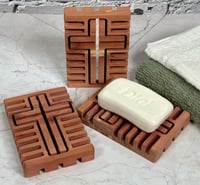 Image 1 of Aromatic Red Cedar Cross Soap Deck - Soap Dish - Cross - Christian - Christmas - Easter