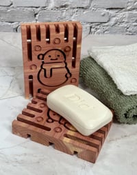 Image 1 of Aromatic Red Cedar Snowman Soap Deck - Soap Dish