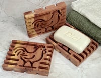 Image 4 of Aromatic Red Cedar Chicken Soap Deck - Soap Dish