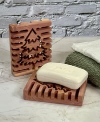 Image 1 of Aromatic Red Cedar Christmas Tree Pine Tree Soap Deck - Soap Dish
