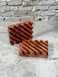 Image 2 of Aromatic Red Cedar Diagonal Soap Deck - Soap Dish