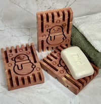 Image 2 of Aromatic Red Cedar Snowman Soap Deck - Soap Dish