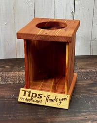 Image 3 of Tip Box - Eastern Red Cedar - Tip Jar - Charity Box - Donation Box