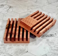 Image 2 of Aromatic Red Cedar American Flag Soap Deck - Soap Dish