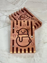 Image 4 of Aromatic Red Cedar Snowman Soap Deck - Soap Dish