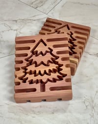 Image 3 of Aromatic Red Cedar Christmas Tree Pine Tree Soap Deck - Soap Dish