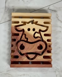 Image 4 of Aromatic Red Cedar Cow Soap Deck - Soap Dish