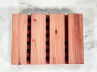 Image 5 of Aromatic Red Cedar American Flag Soap Deck - Soap Dish