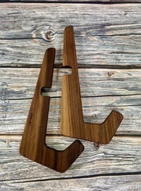 Image 5 of Walnut Wood Cutting Board Stand, Charcuterie Cheese Bread Display Holder