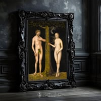 Image 2 of Adam and Eve Print – Cranach Reimagined, Dark Renaissance Art, Gothic Wall Decor