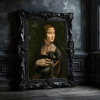 Image 4 of Lady with Black Goat Art Print – Original Digital Gothic Renaissance Portrait