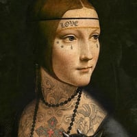 Image 3 of Lady with Black Goat Art Print – Original Digital Gothic Renaissance Portrait