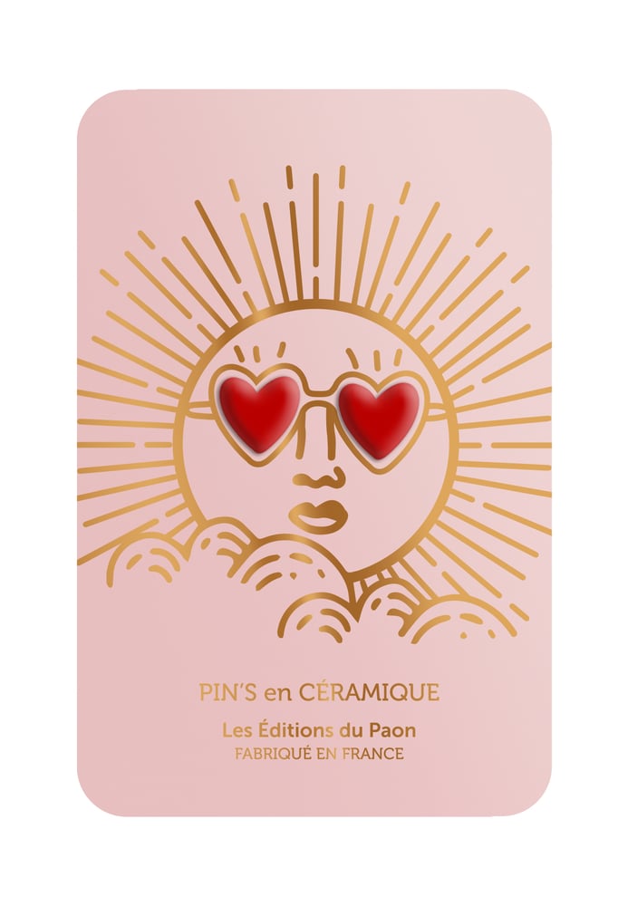 Image of Pin's céramique COEURS SUNSHINE