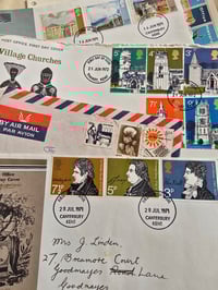 Image 6 of vintage envelopes and stamps bundle UK postal ephemera collage and junk journal pack