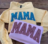 Glitter Appliqued Mama Crewneck
